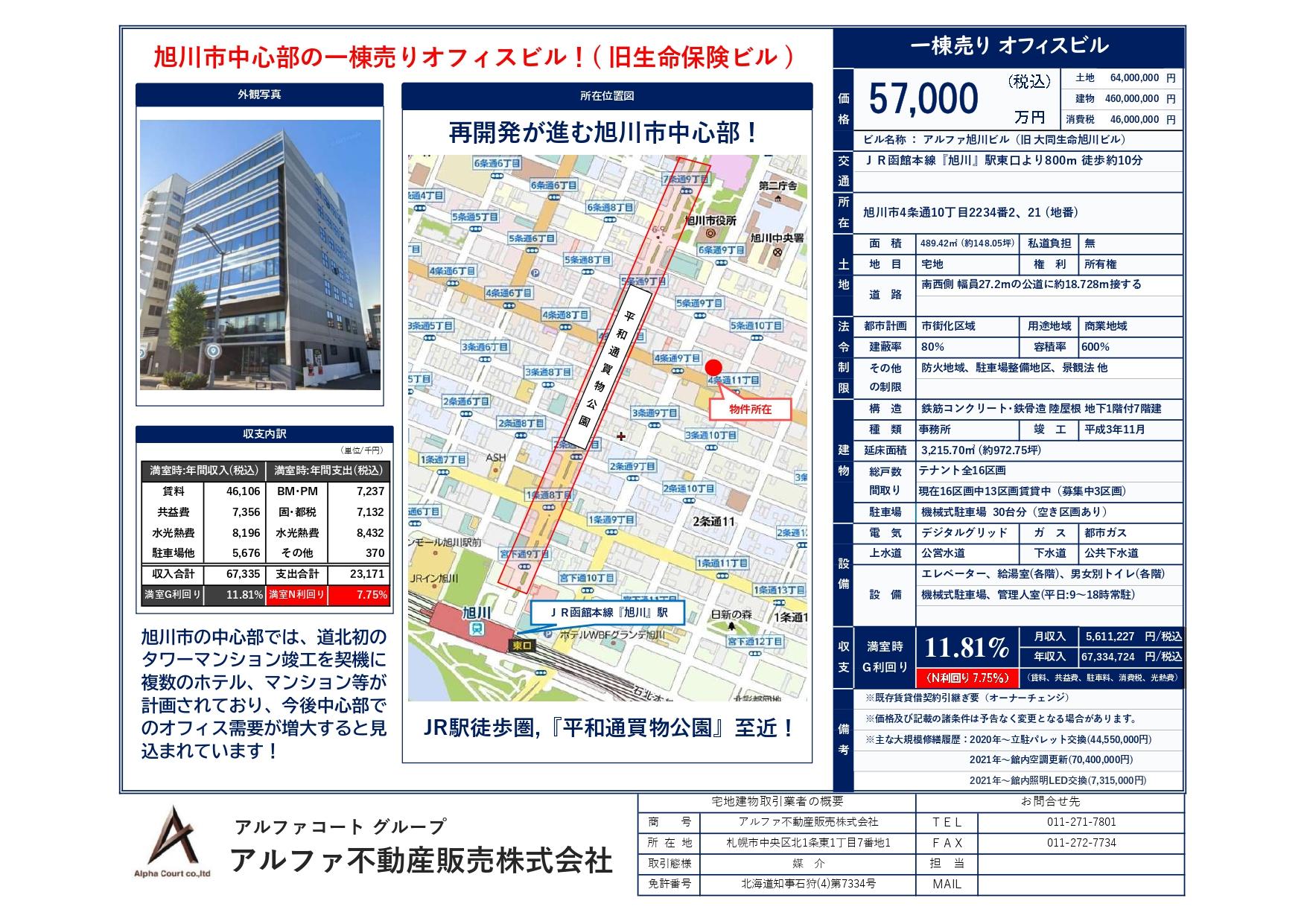 アルファ旭川ビル（旧　大同生命旭川ビル）